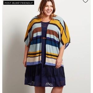 3X Pinkblush striped cover up